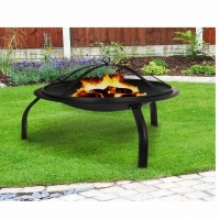 Vatra de foc rotund 54 x 37 cm, negru, otel, BB-CH712